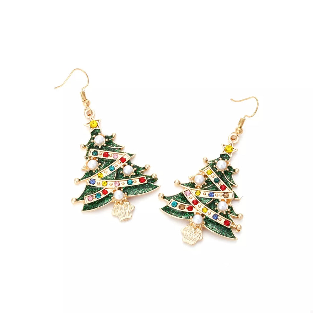 Christmas Tree Dangle Earrings
