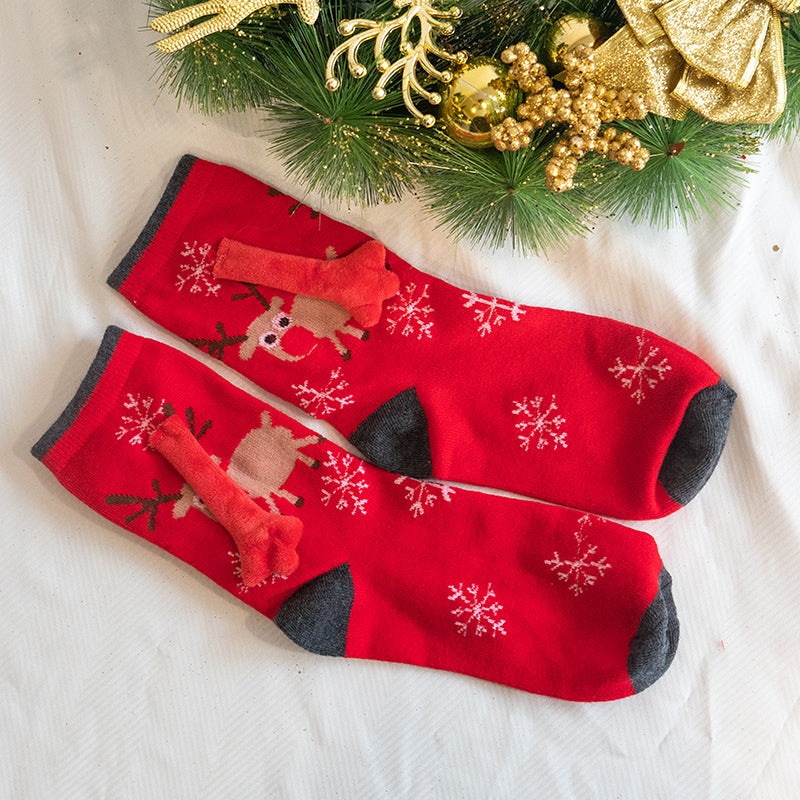Fashion Simple Magnetic Christmas Socks For Men And Women