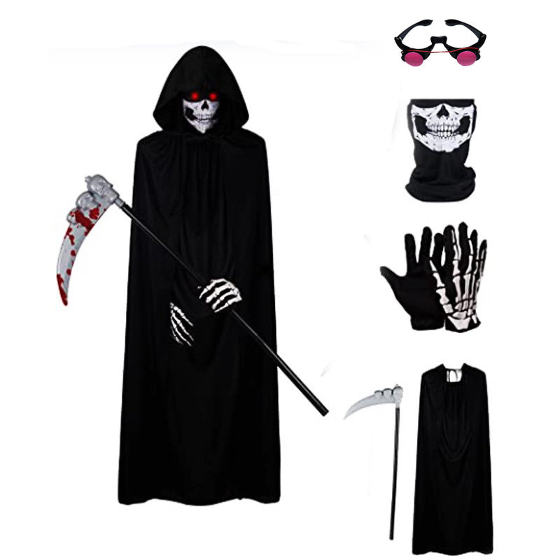New Halloween Party Children Black Cloak Robe Suit