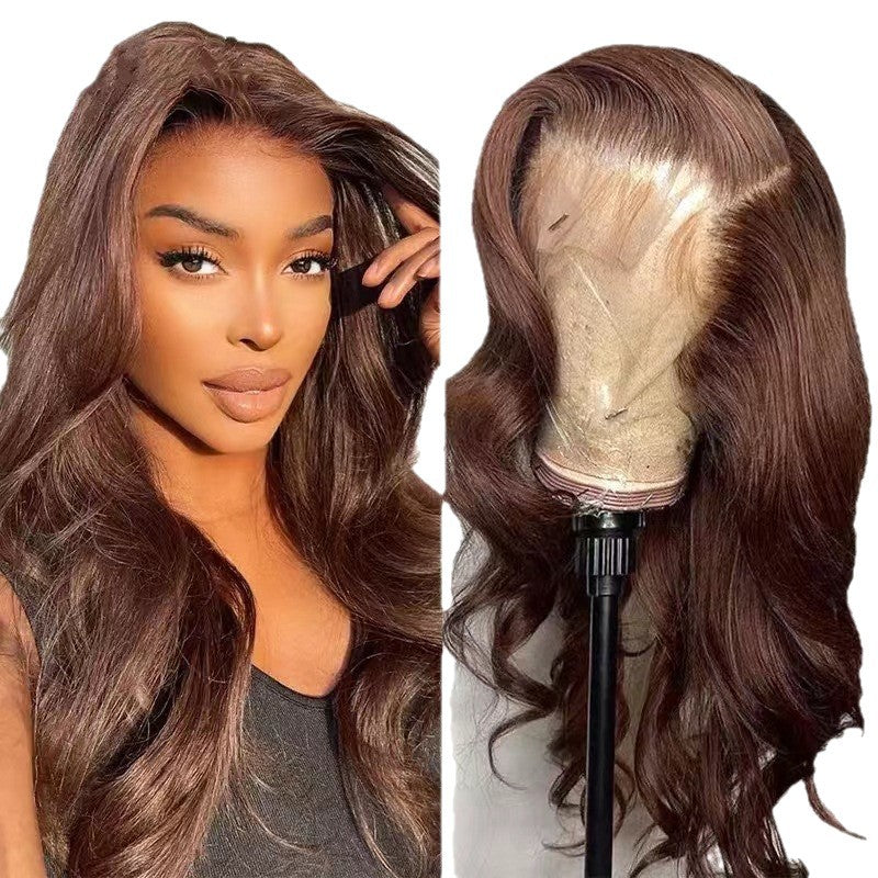 Dark Brown Large Wave Lace Front Wig Synthetic Headpiece