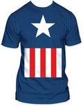 Captain America Suit Fitted Adult Unisex Halloween Cosplay Costume T-Shirt