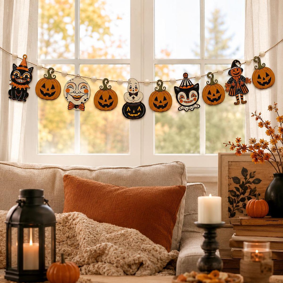 Halloween Pumpkin Cat Hanging Decoration