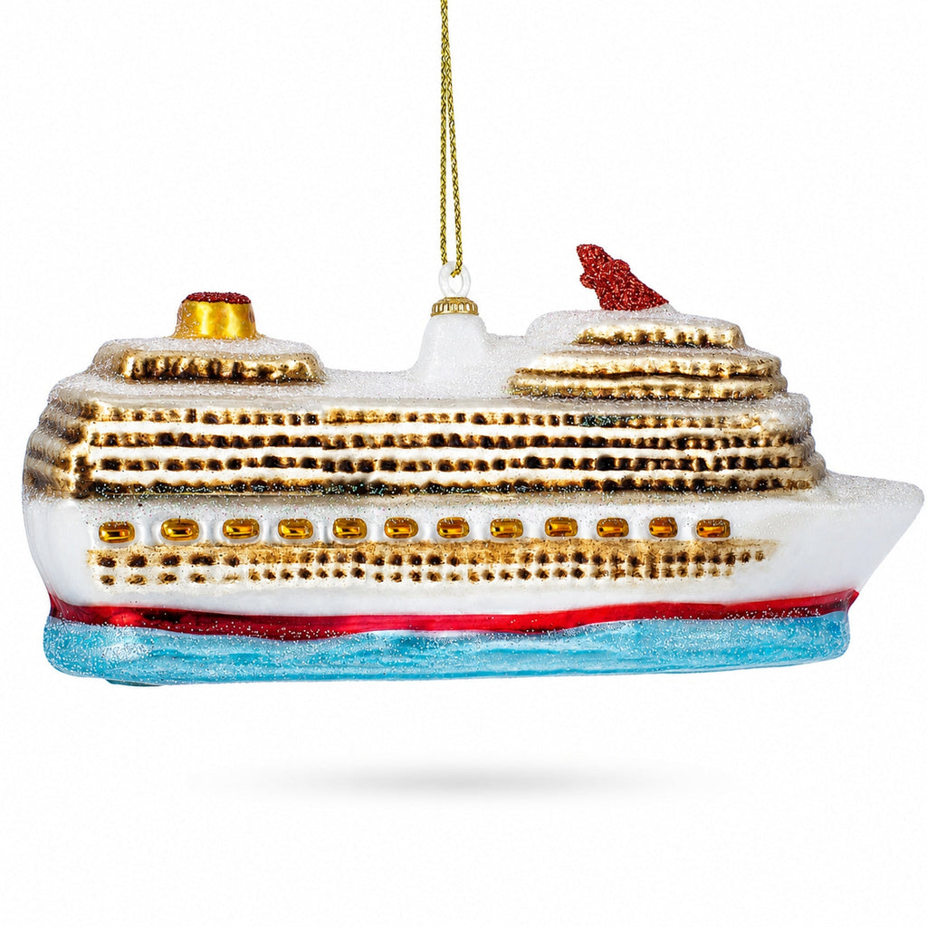 Cruise Ship Glass Christmas Ornament