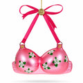 Pink Bra Glass Christmas Ornament
