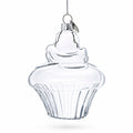 Cupcake Clear Glass Christmas Ornament