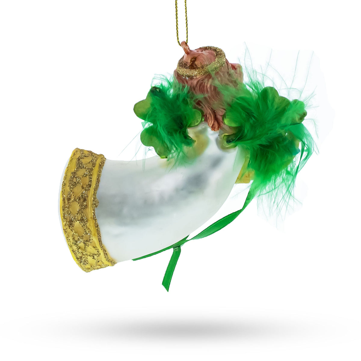 Celtic Irish Angel Glass Christmas Ornament