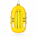 Yellow Rubber Boat Glass Christmas Ornament