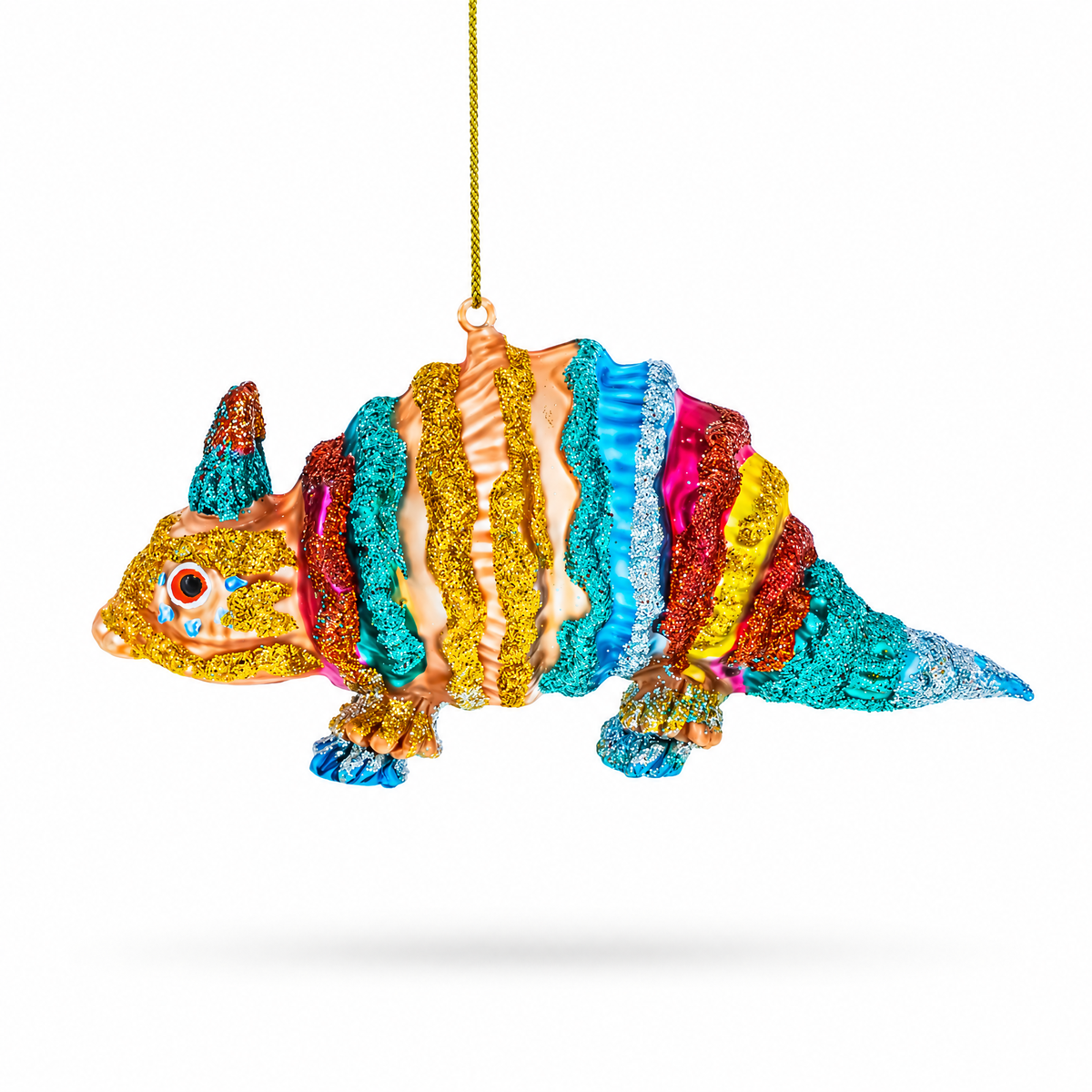 Armadillo Glass Christmas Ornament
