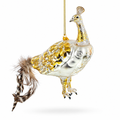 Regal Golden Peacock Glass Christmas Ornament