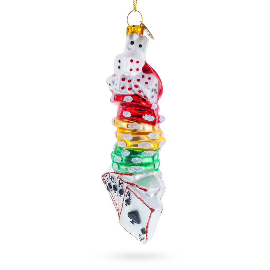 Lucky Casino Glass Christmas Ornament