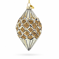 Geometric Vintage-Style Rhombus Finial Glass Christmas Ornament