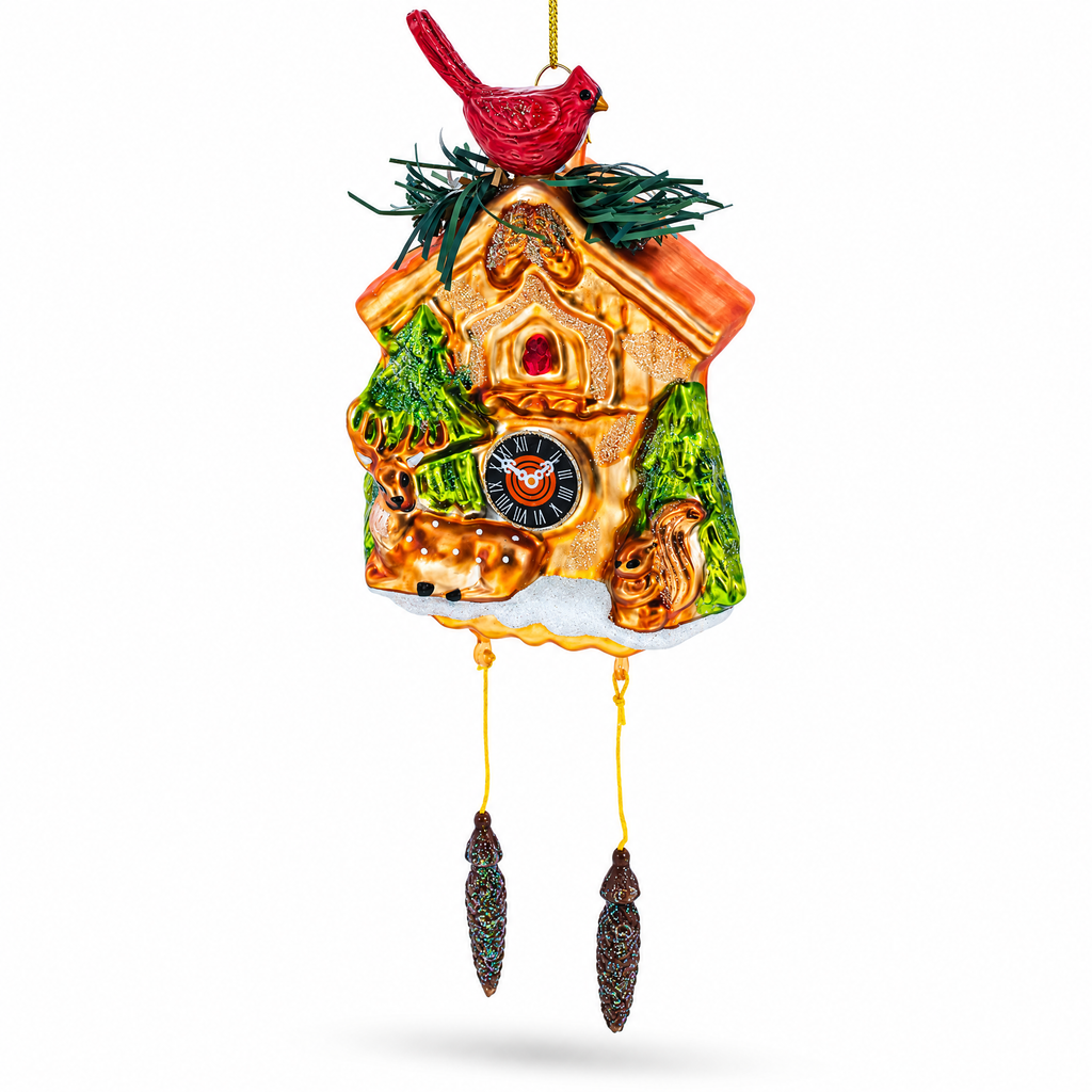 Cuckoo Clock Glass Christmas Ornament