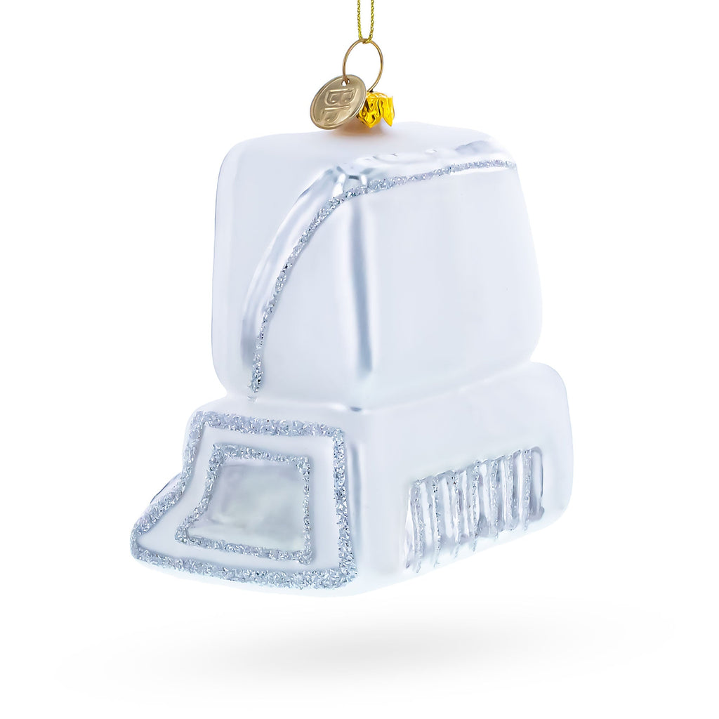 Vintage Computer Glass Christmas Ornament