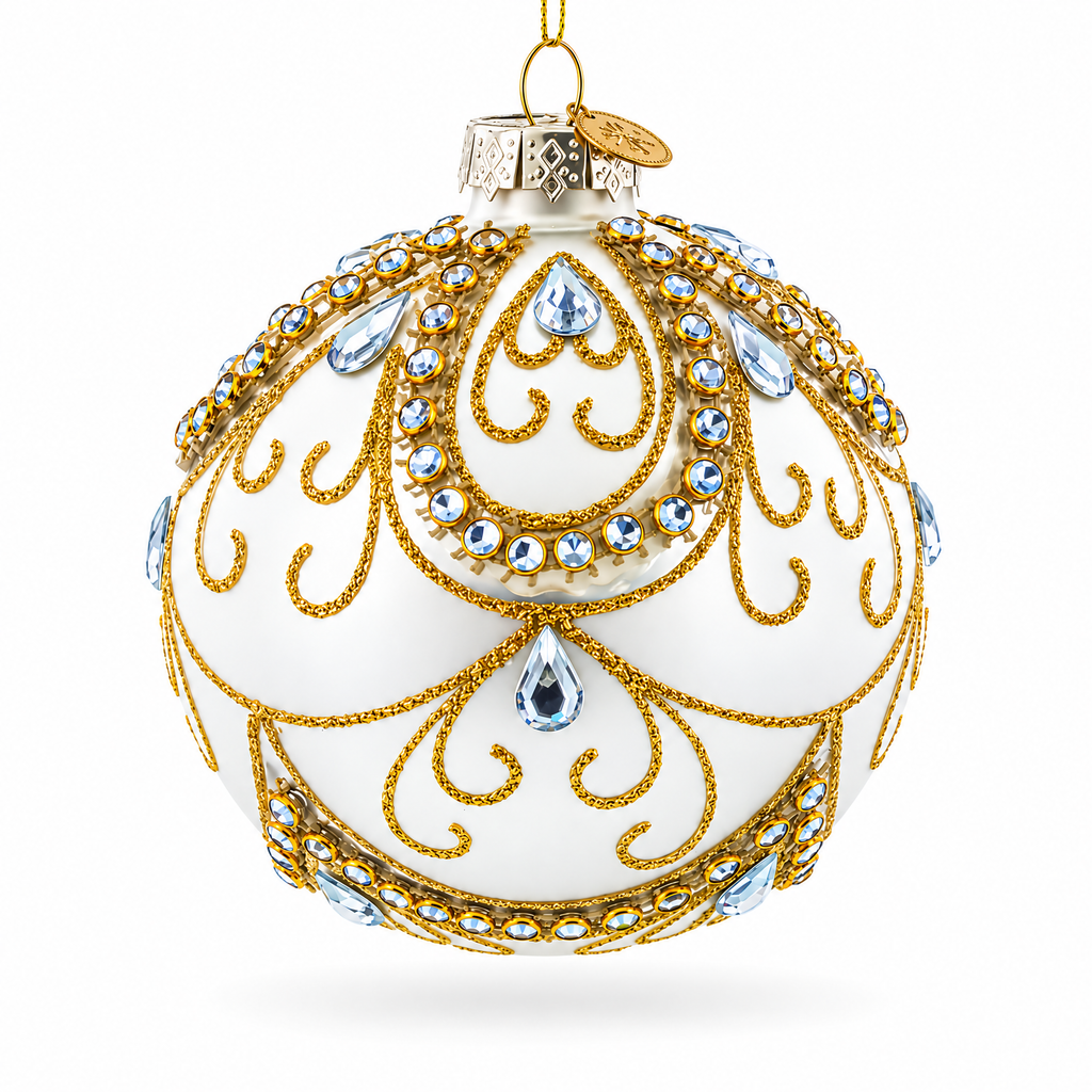 Victorian Jewels Glass Ball Christmas Ornament