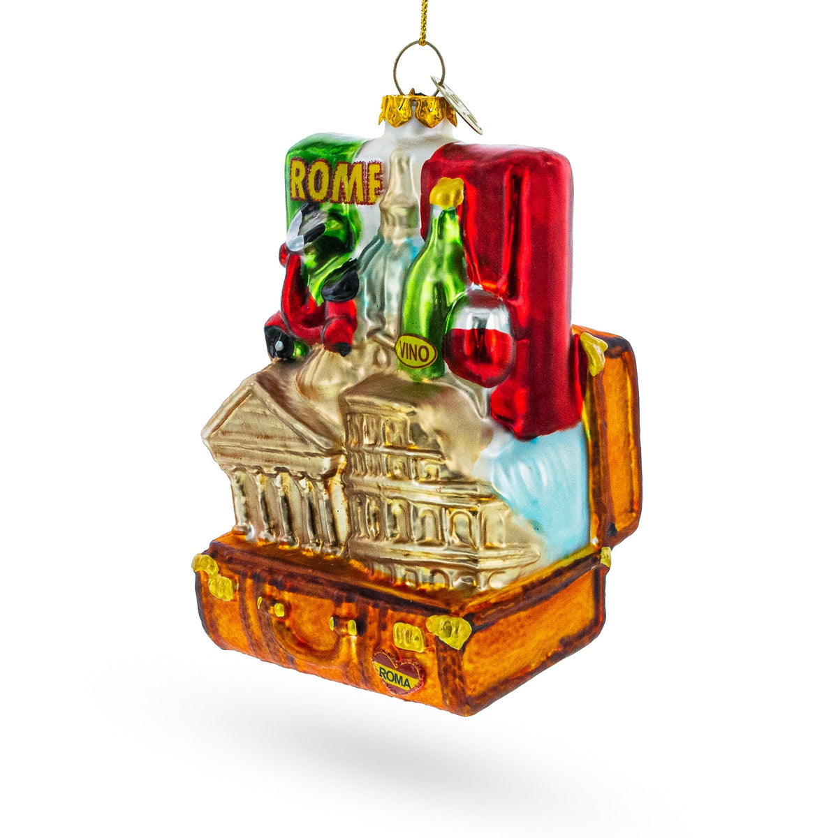 Rome, Italy Landmarks Glass Christmas Ornament