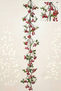 59" Snowed Red Berry Garland