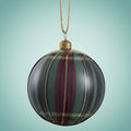 4" Plastic Plaid Ornament Ball