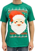 Christmas Big Santa Claus Face 8-Bit Adult Unisex Funny T-shirt