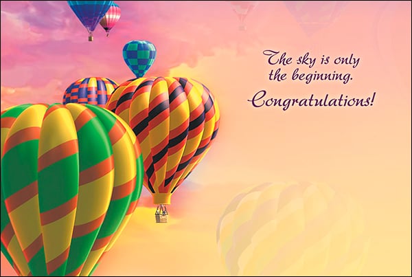 Congratulations Card: The sky is only the beginning