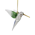 Feeding Hummingbird - Green Wing - Egyptian Glass Ornament