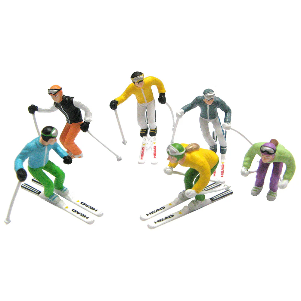 Ski Lift Figurines - Standing Ski 6 Pc