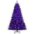 Black Artificial Christmas Halloween Tree with Purple LED Lights