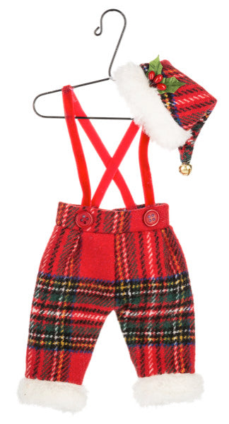 Christmas Plaid Outfits on Hanger ornament -