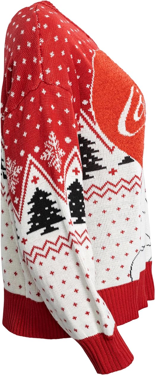 Coca Cola Heart Polar Bear Drinking Sweater