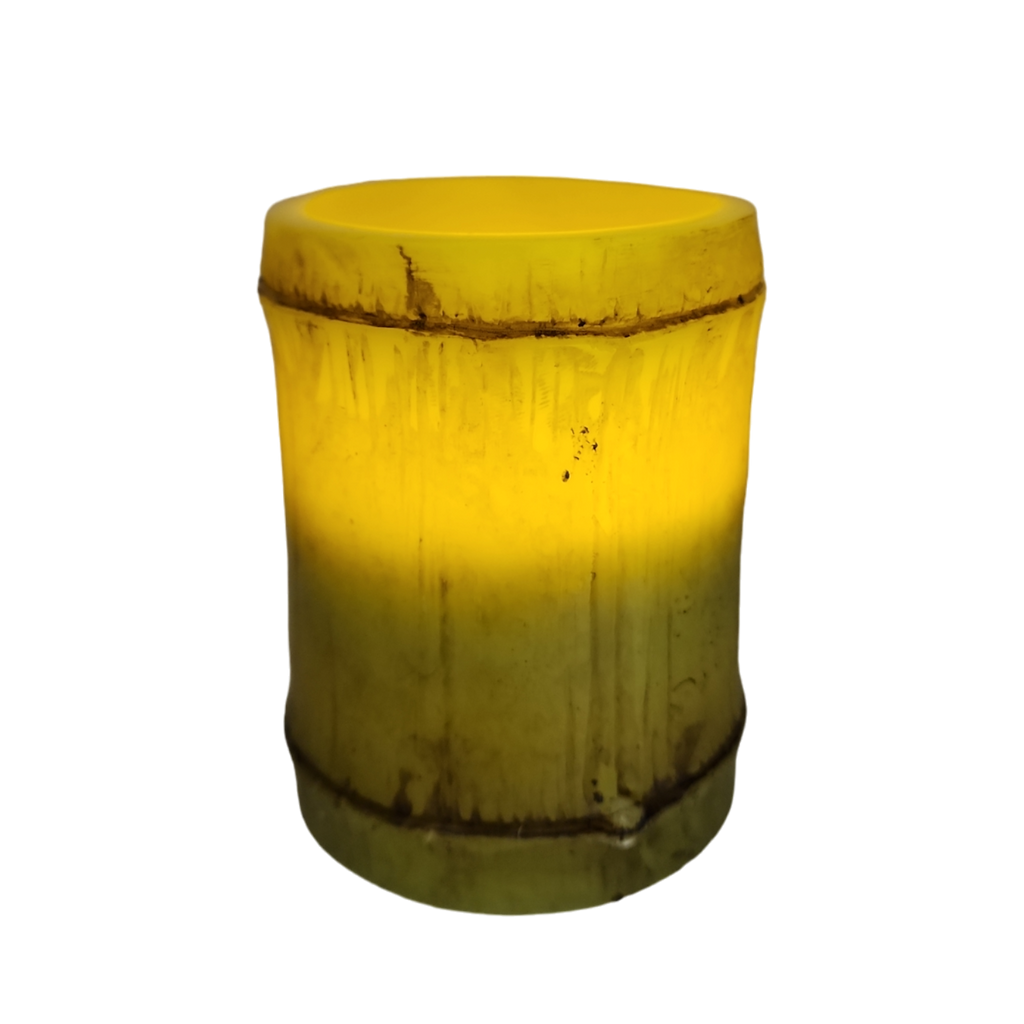 3X4 Carved Bamboo Texture Wax LED Candle