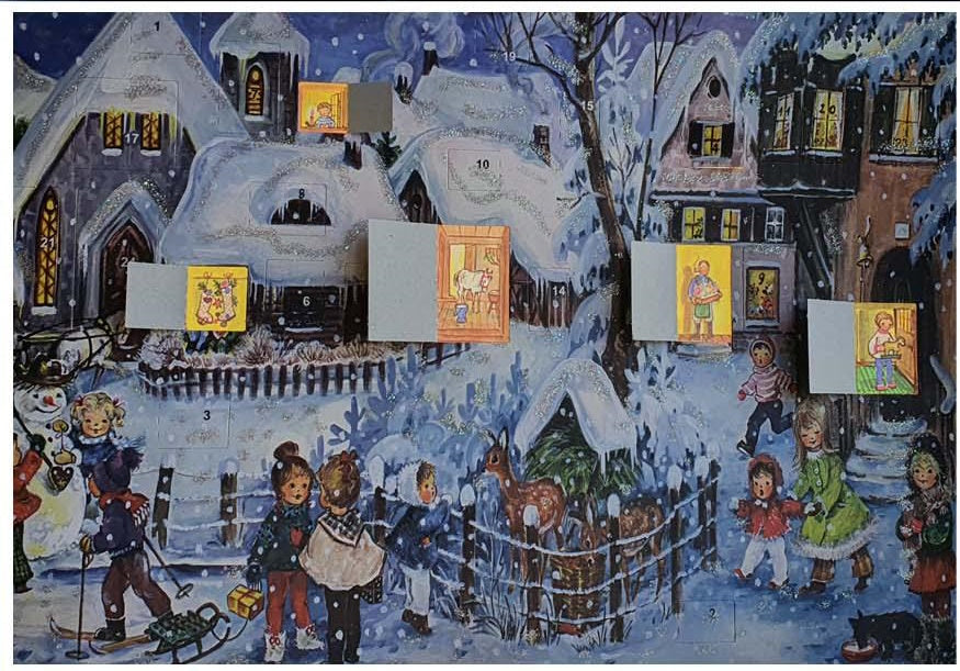 Glittered Advent Calendar - It's Snowing