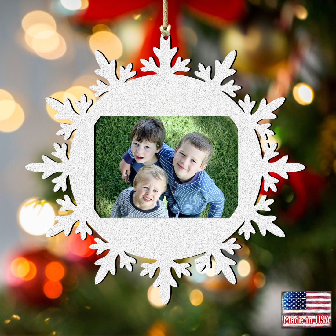 Snowflake Christmas Picture Frame Ornaments - Ornament for Photo by G.DeBrekht - Christmas Decor - 8141156PF