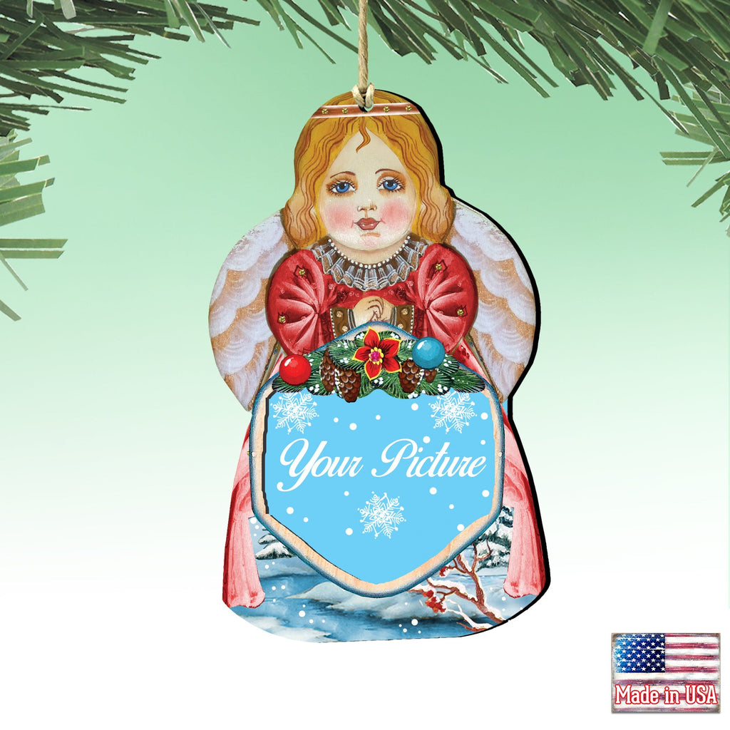 Christmas Angel Picture Frame Ornaments - Ornament for Photo - Nativity Holiday Decor - 8121010PF