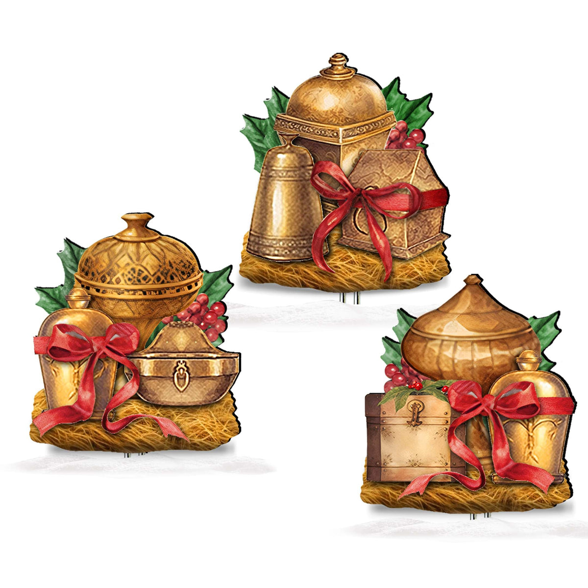 Holy Gifts Outdoor Garden Decor Set of 3 by G. Debrekht - Christmas Tree Outdoor Decor - 8191500-2M3