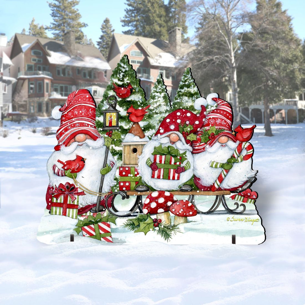 Christmas Gnome Holiday Door Decoration by Susan Winget - Christmas Decor - 8471109H-SW