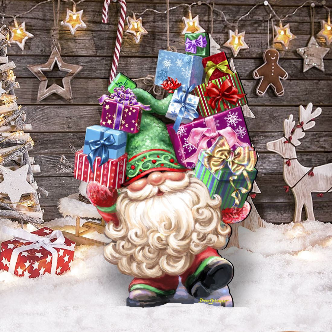 Gift Giver Gnome Dwarf Holiday Outdoor Decor by D. Gelsinger - Christmas Decor - 8461054F-DG