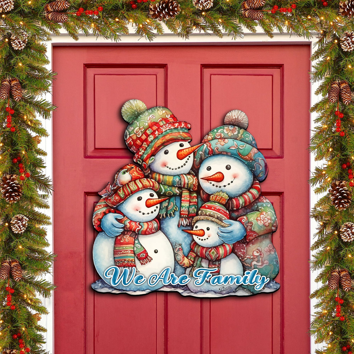 Snowman's Family Holiday Door Decor  by G. Debrekht - Christmas Decor - 8611057H