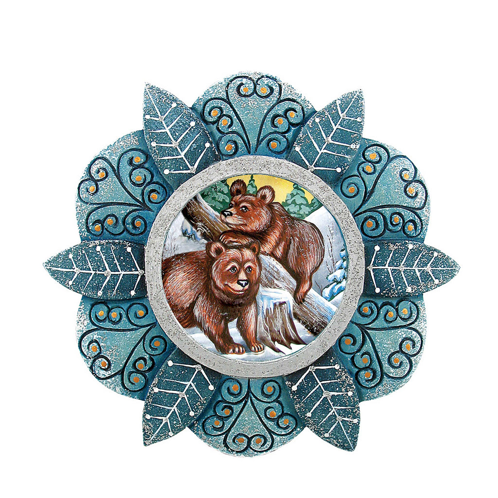 Kodiak Family Sculpted Hand-Painted Christmas Ornament by G. DeBrekht - Wildlife Holiday Decor - 6102182