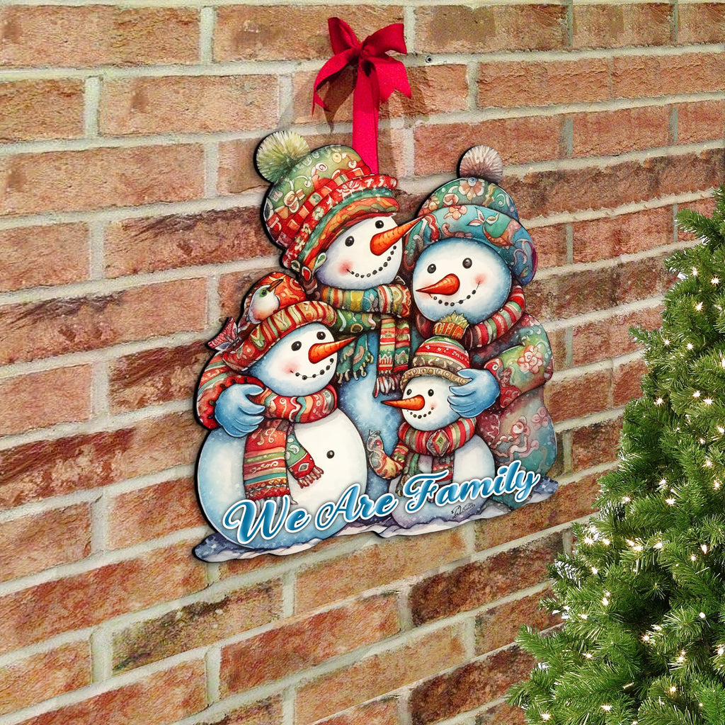 Snowman's Family Holiday Door Decor  by G. Debrekht - Christmas Decor - 8611057H