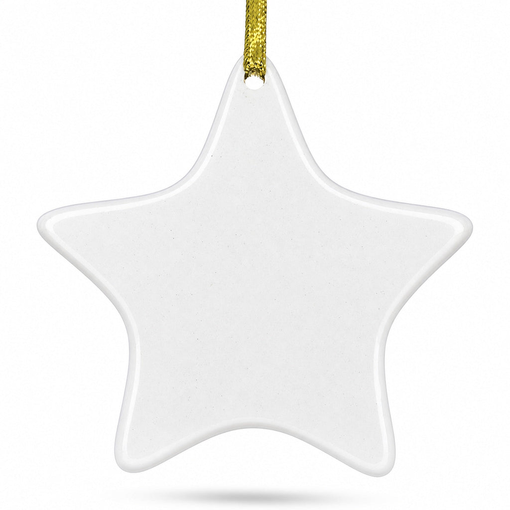 4.3-Inch Ceramic White Star Christmas Ornament