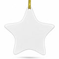 4.3-Inch Ceramic White Star Christmas Ornament