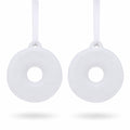 Set of 2 Plaster Donuts Christmas Ornaments 2.6 Inches