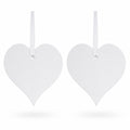 Set of 2 Hearts Plaster Christmas Ornaments 3.2 Inches