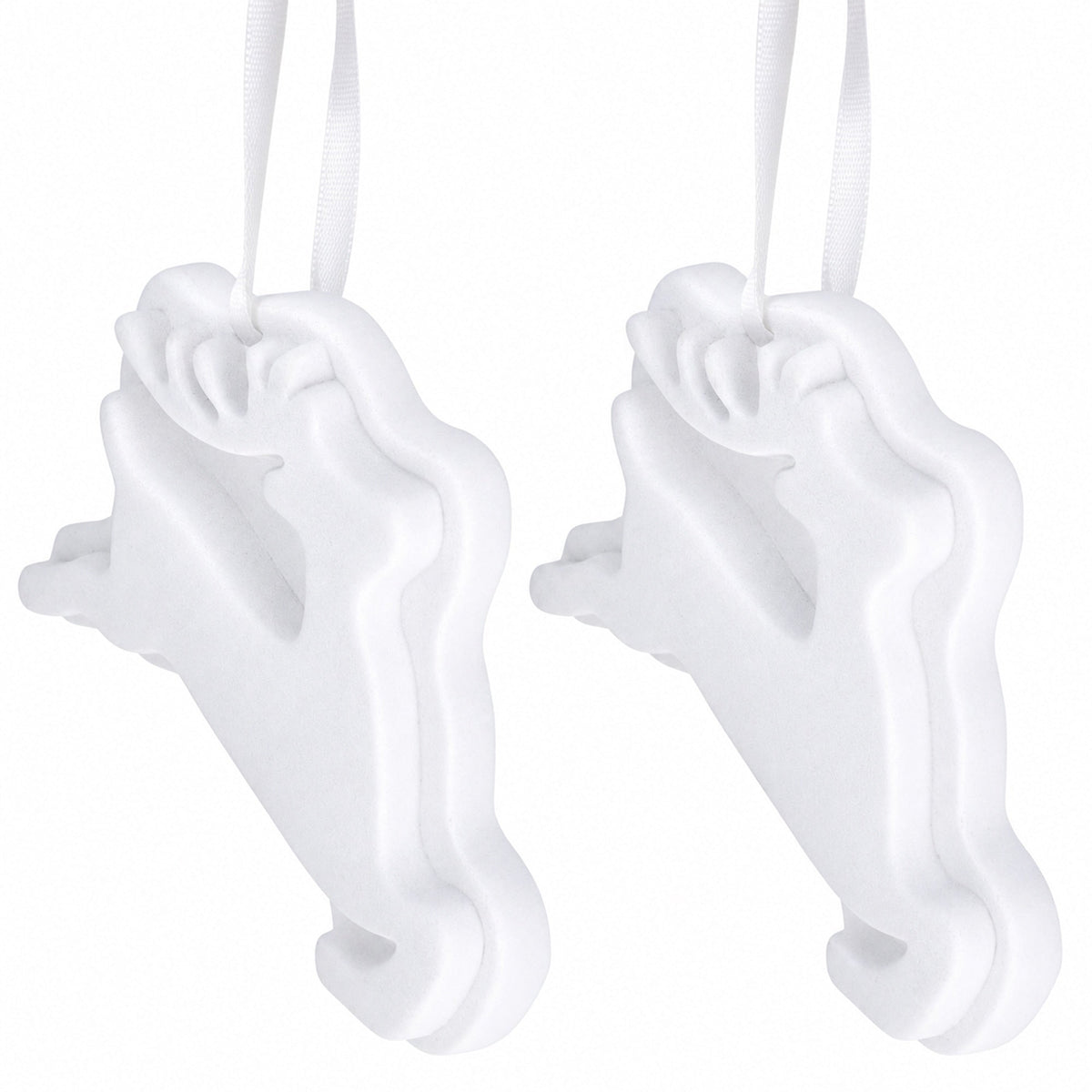 Set of 2 Blank Unfinished White Plaster Reindeer Christmas Ornaments DIY Craft 3.7 Inches
