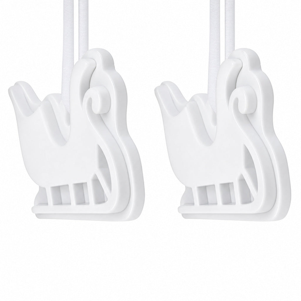 Set of 2 Blank Unfinished White Plaster Sleigh Christmas Ornaments DIY Craft 3.35 Inches