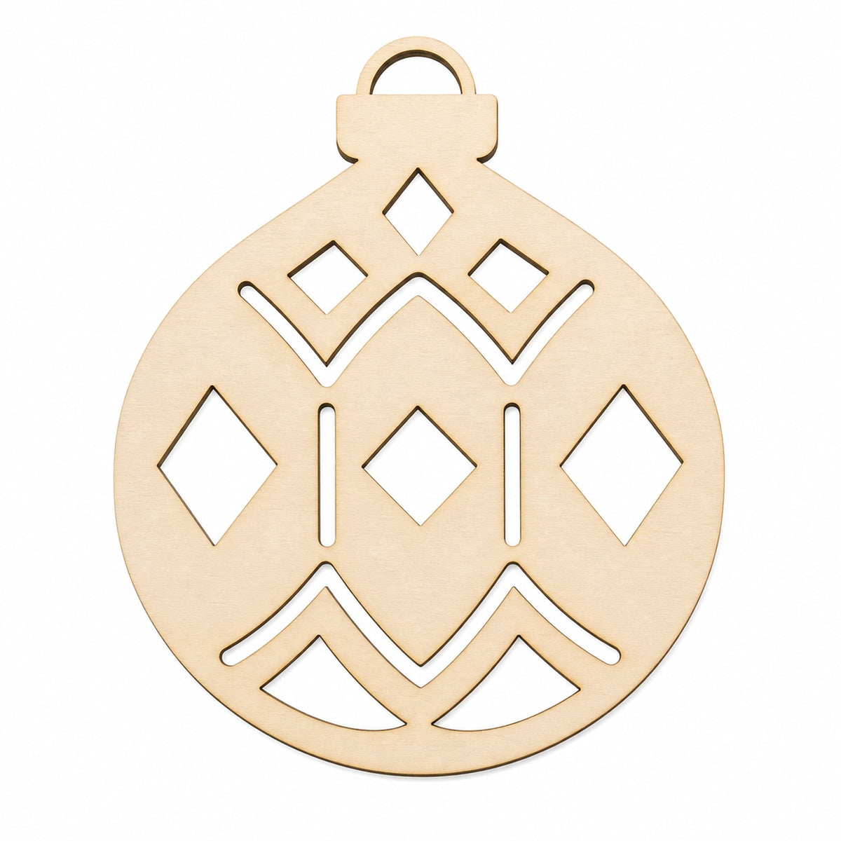 Unfinished Wooden Geometric Christmas Ornament Shape Cutout DIY Craft 4.7 Inches