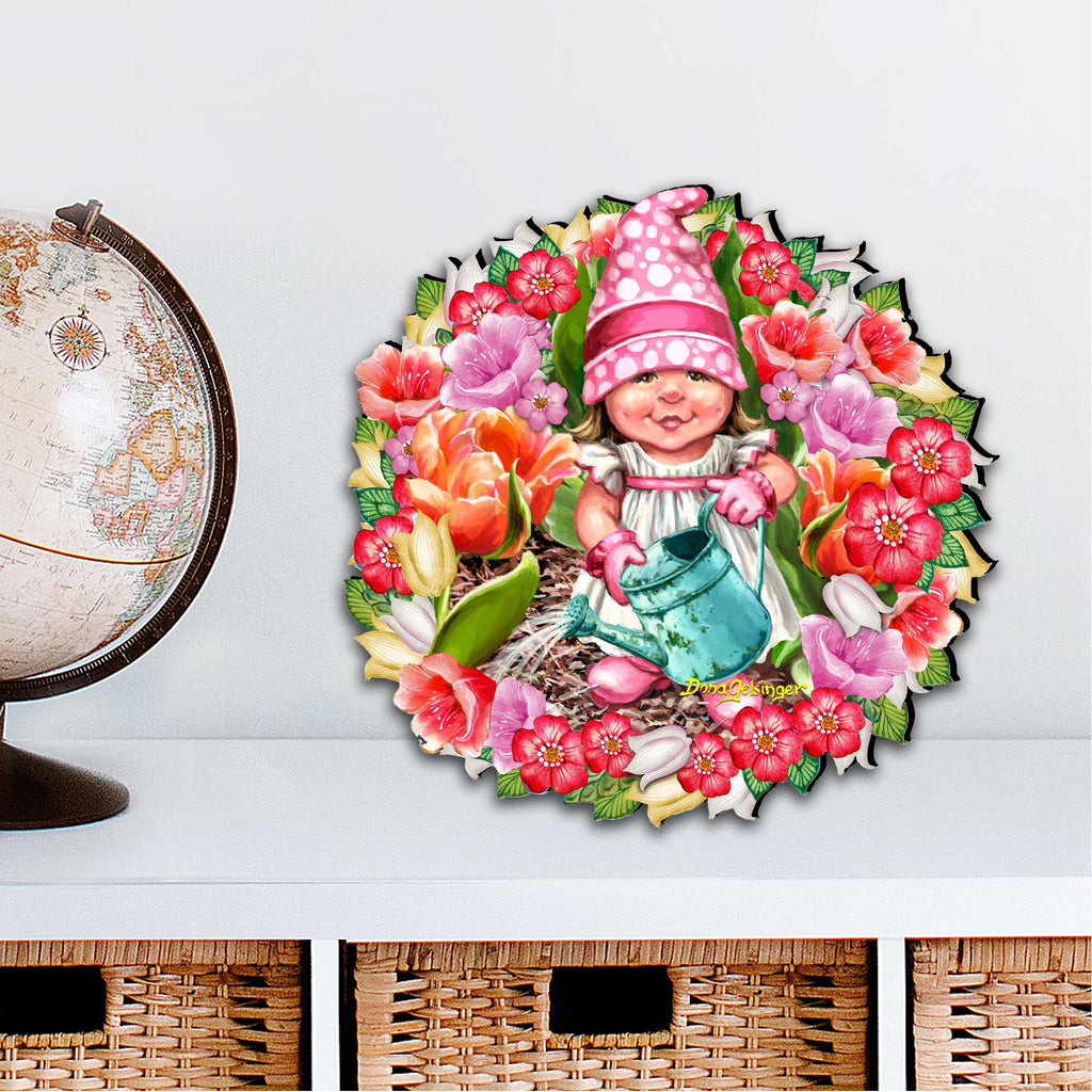 Spring Wreath Blossom Gnome Door Decor by D. Gelsinger - Christmas Decor - 8461055H-DG