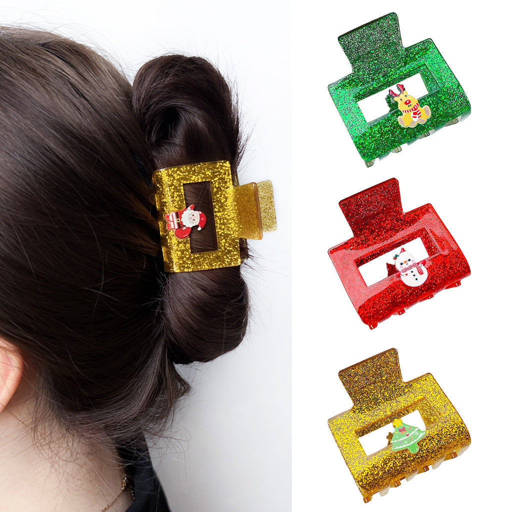 Christmas Hair Accessories Geometric Acrylic Glitter