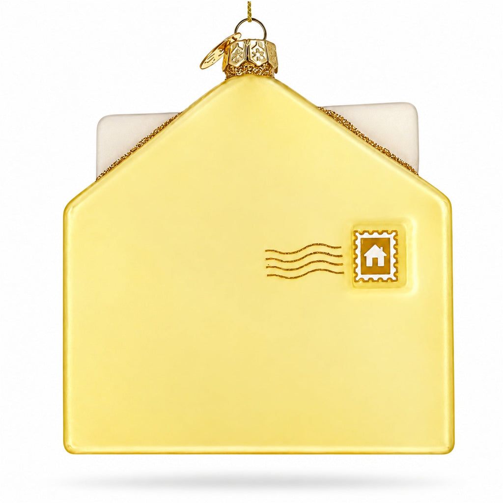 New Homeowner Housewarming Envelope Letter Box Glass Christmas Ornament