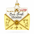 New Homeowner Housewarming Envelope Letter Box Glass Christmas Ornament