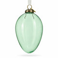 Oval Vintage Style Clear Glass Egg Christmas Ornament
